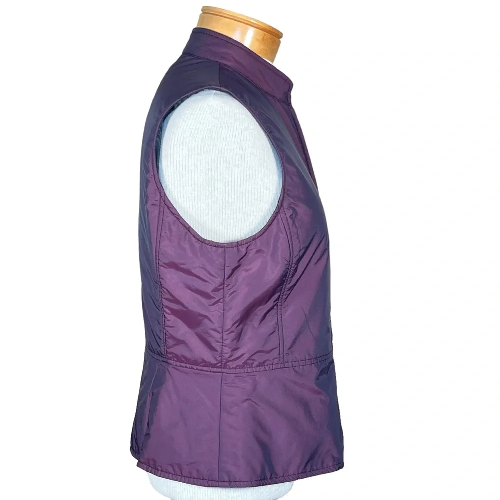 Nine West Vintage Lightweight Plum Colored Zip Front Nylon Blend Vest Small EUC